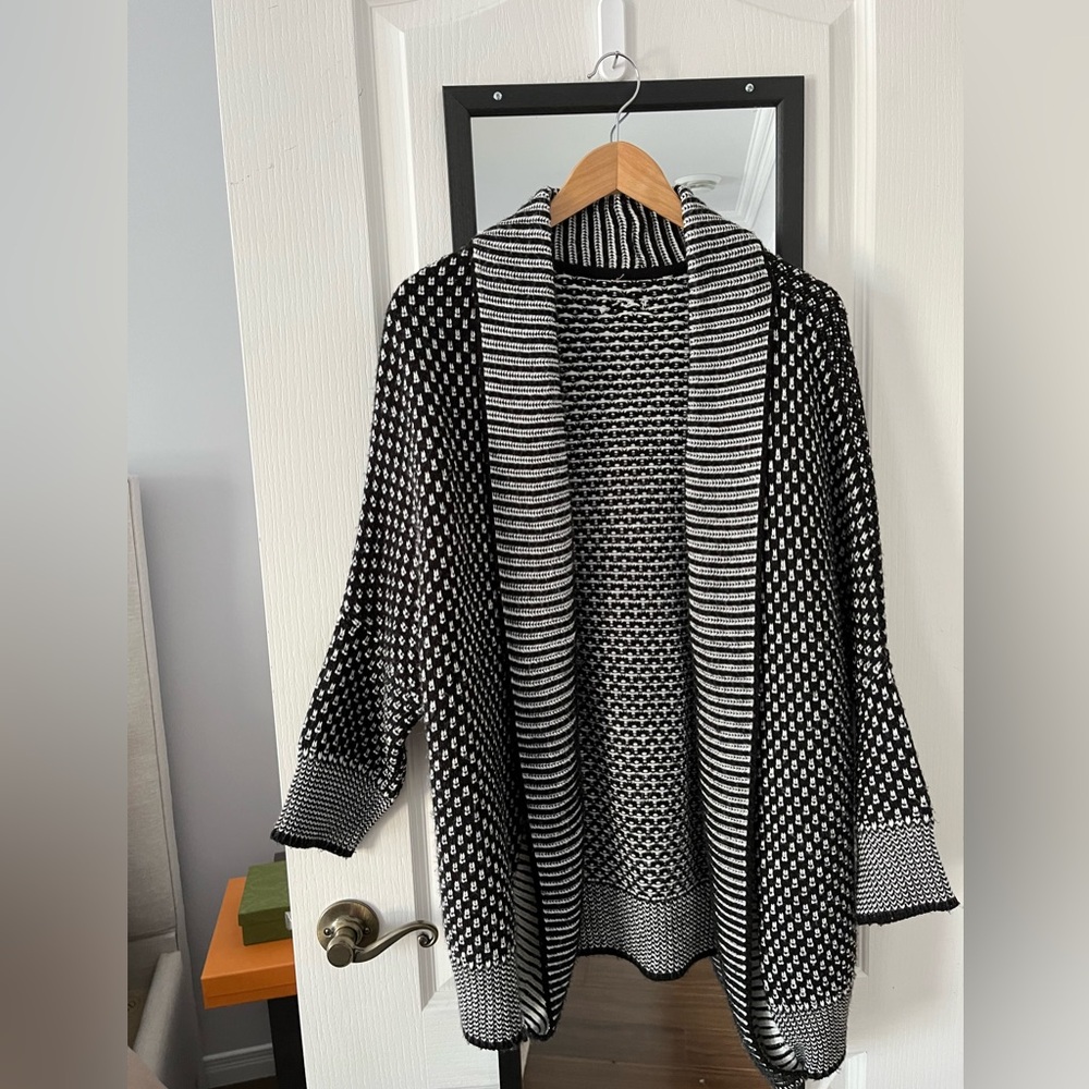 black and white cardigan no brand
